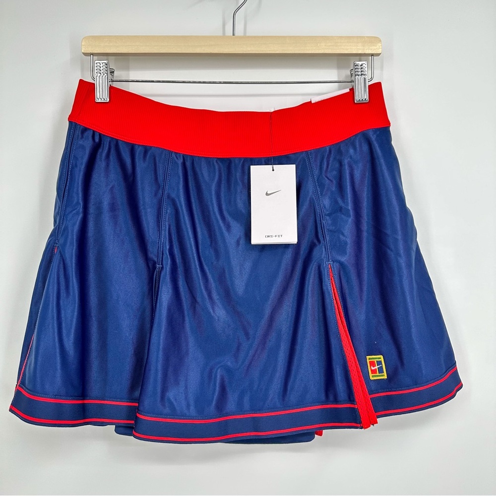 NWT Nike Court Dri-FIT Slam Women's Tennis Pleated Mini Skort Skirt Blue Large